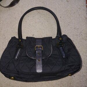 EUC Barbour Purse Bag Leather and Nylon Quilted Tonnes of Pockets